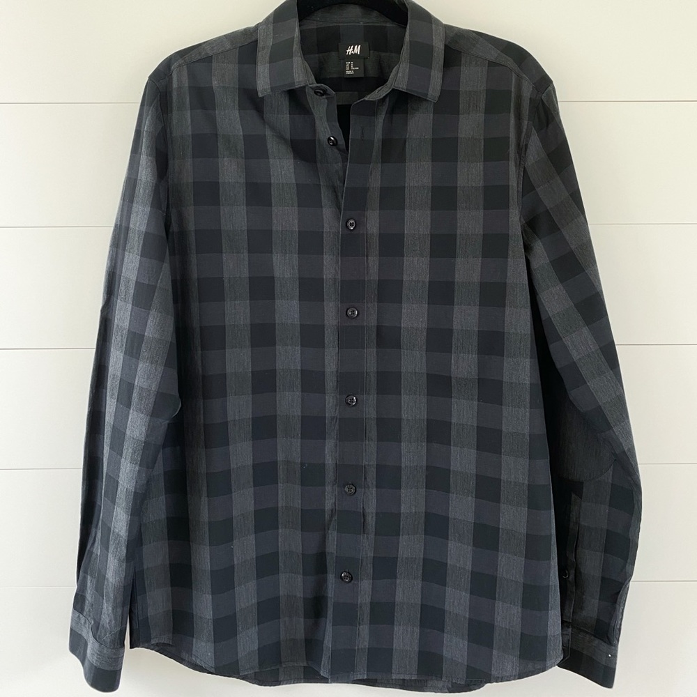H&M long-sleeve men’s check button-up